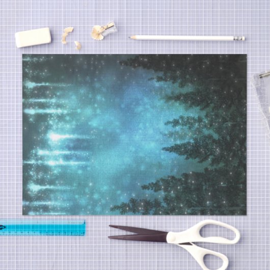 Sterrenlichten Rustieke dennenbomen Landelijke ver Tissuepapier (Craft)