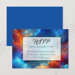Sterrenlichtfusie van Vuur en IJs Bruiloft RSVP Kaartje