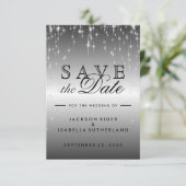 Sterrenlichtjes in Metaalzilver - Reserveer de dat Save The Date (Staand voorkant)