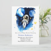Sterrenmaan en Sterren Blue Boy Baby shower Kaart (Staand voorkant)