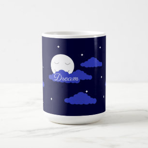 Sterrenmaan met wolken: Donkerblauw Koffiemok