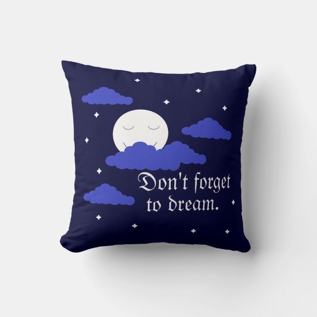 Sterrenmaan met wolken: Donkerblauw Kussen (Voorkant)