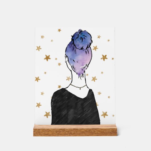 Sterrenmeisje teken acryl bord (Voorkant)