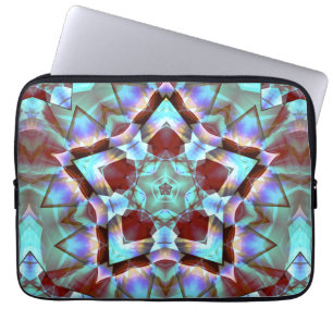 Sterrenmigratie naar pentagon grijze neon kaleidos laptop sleeve