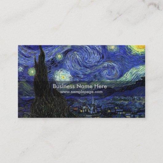 sterrennacht 1889, Vincent van Gogh Visitekaartje (Voorkant)