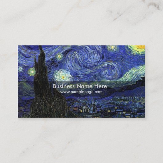 sterrennacht 1889, Vincent van Gogh Visitekaartje (Voorkant)