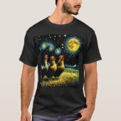 Sterrennacht 3 kippengehuil bij Moon Boerderij T-shirt (Voorkant)