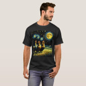 Sterrennacht 3 kippengehuil bij Moon Boerderij T-shirt (Voorkant volledig)