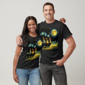 Sterrennacht 3 kippengehuil bij Moon Boerderij T-shirt (Unisex)