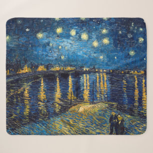 Sterrennacht aan de Rhône Van Gogh Sherpa Deken