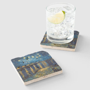 Sterrennacht aan de Rhône Van Gogh Stenen Onderzetter