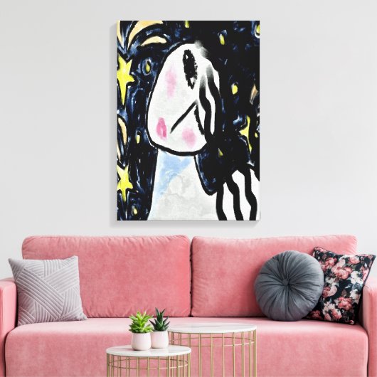 Sterrennacht Abstract digitaal schilderen Canvas Afdruk (Insitu (Woonkamer))