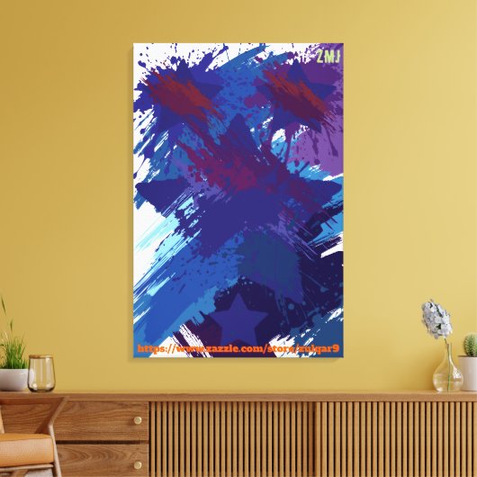 Sterrennacht Abstracte Kunst van ZMJ Canvas Afdruk (Insitu (Woonkamer))