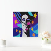 Sterrennacht Abstracte kunstmuur klok (Huis)