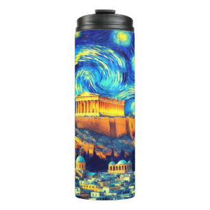 Sterrennacht Acropolis Athens Griekenland Thermosbeker