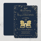 Sterrennacht Adirondack-stoelen 50e verjaardag Kaart (Voorkant / Achterkant)