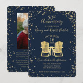 Sterrennacht Adirondack-stoelen 50ste verjaardag I Kaart (Voorkant / Achterkant)