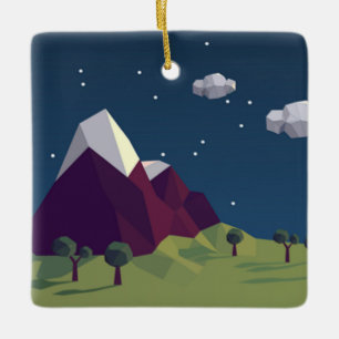 Sterrennacht afbeelding keramisch ornament