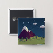 Sterrennacht afbeelding vierkante button 5,1 cm (Voorkant /achterkant)