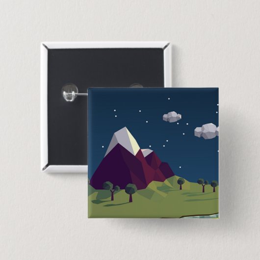 Sterrennacht afbeelding vierkante button 5,1 cm (Voorkant /achterkant)