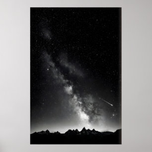 Sterrennacht Afdruk Melkweg Boven Alpenrand Poster