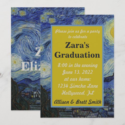 Sterrennacht Afstuderen Kaart (Voorkant / Achterkant)