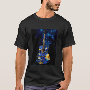 Sterrennacht Akoestische Gitaristen T-shirt