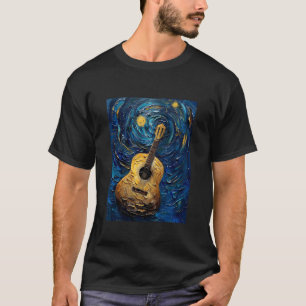Sterrennacht Akoestische Gitaristen T-shirt