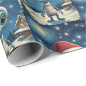 Sterrennacht Alien Schattigee kerst Cadeaupapier (Rol Hoek)