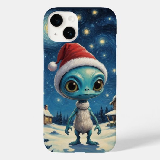 Sterrennacht Alien Schattigee kerst Case-Mate iPhone Case (Achterkant)