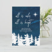 Sterrennacht alles is kalm. Alles is helder voor K Feestdagenkaart (Staand voorkant)