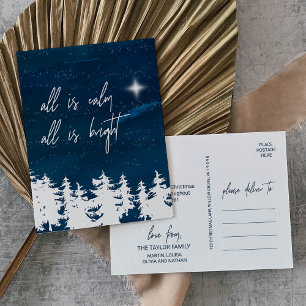 Sterrennacht alles is kalm. Alles is helder voor K Feestdagenkaart