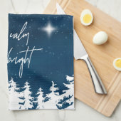 Sterrennacht alles is kalm. Alles is helder voor K Theedoek (Quarter Fold)