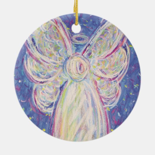 Sterrennacht Angel Holiday Custom Gift Ornaments Keramisch Ornament (Achterkant)