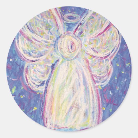Sterrennacht Angel Ronde Sticker (Voorkant)