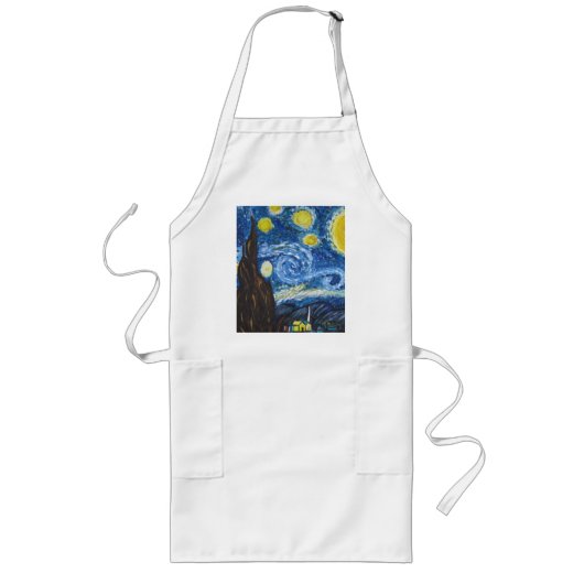 Sterrennacht Apron Lang Schort (Voorkant)