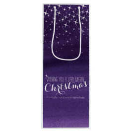 Sterrennacht aquarel Kerstmis wijnzak Wijn Cadeautas