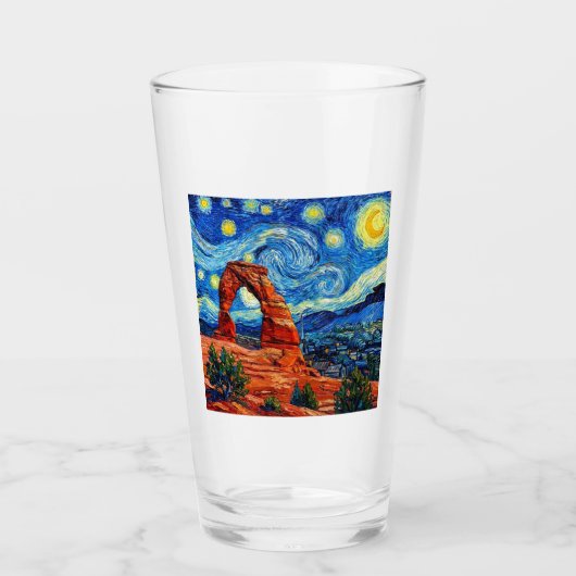 Sterrennacht Arches National Park Glas (Voorkant)