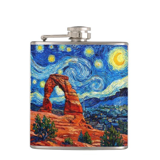 Sterrennacht Arches National Park Heupfles (Voorkant)