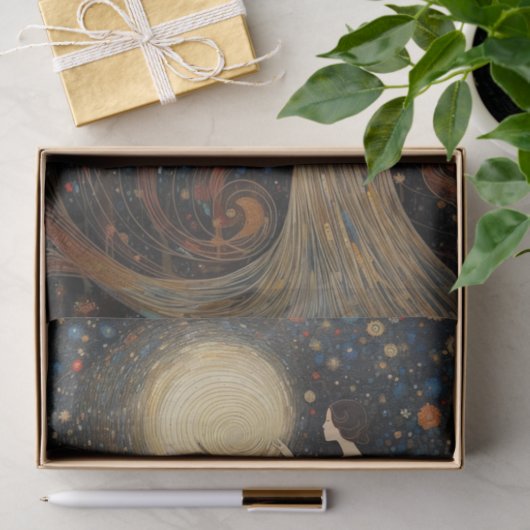 Sterrennacht Art Nouveau Decoupage Tissuepapier (Geschenk)