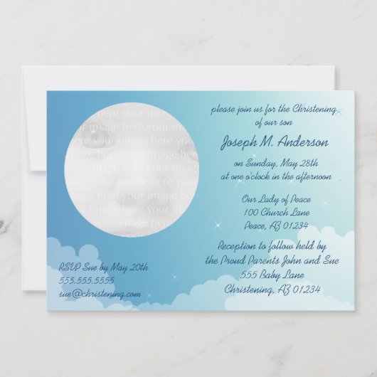 Sterrennacht Baby Christening Uitnodiging (Voorkant)