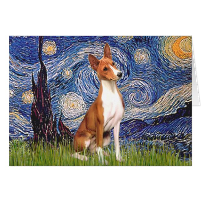 Sterrennacht - Basenji (Voorkant Horizontaal)