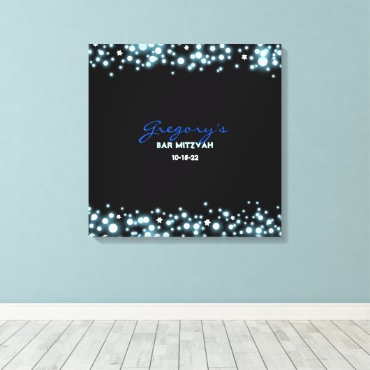 STERRENNACHT Bat Mitzvah Sign-In Memory Board Canvas Afdruk (Insitu (Houten vloer))