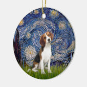 Sterrennacht - Beagle #1 Keramisch Ornament (Links)