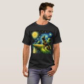 Sterrennacht Belgian Malinois Dog Van Gogh Lover T-shirt (Voorkant volledig)