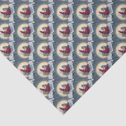 Sterrennacht Belsnickle Santa CHRISTMAS PAKKET Tissuepapier (Detail)