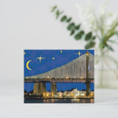 Sterrennacht Ben Franklin Bridge Briefkaart (Staand voorkant)