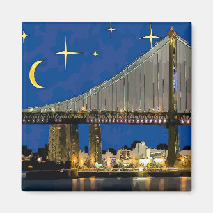 Sterrennacht Ben Franklin Bridge Magneet