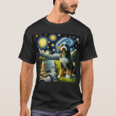 Sterrennacht Bernedoodle Hond Van Gogh Lover T-shirt (Voorkant)