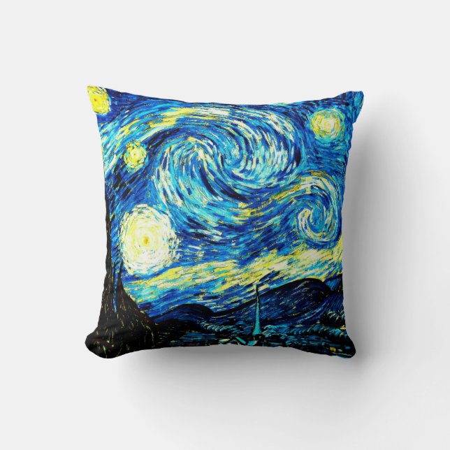 Sterrennacht, beroemd schilderij van Gogh, Kussen (Voorkant)